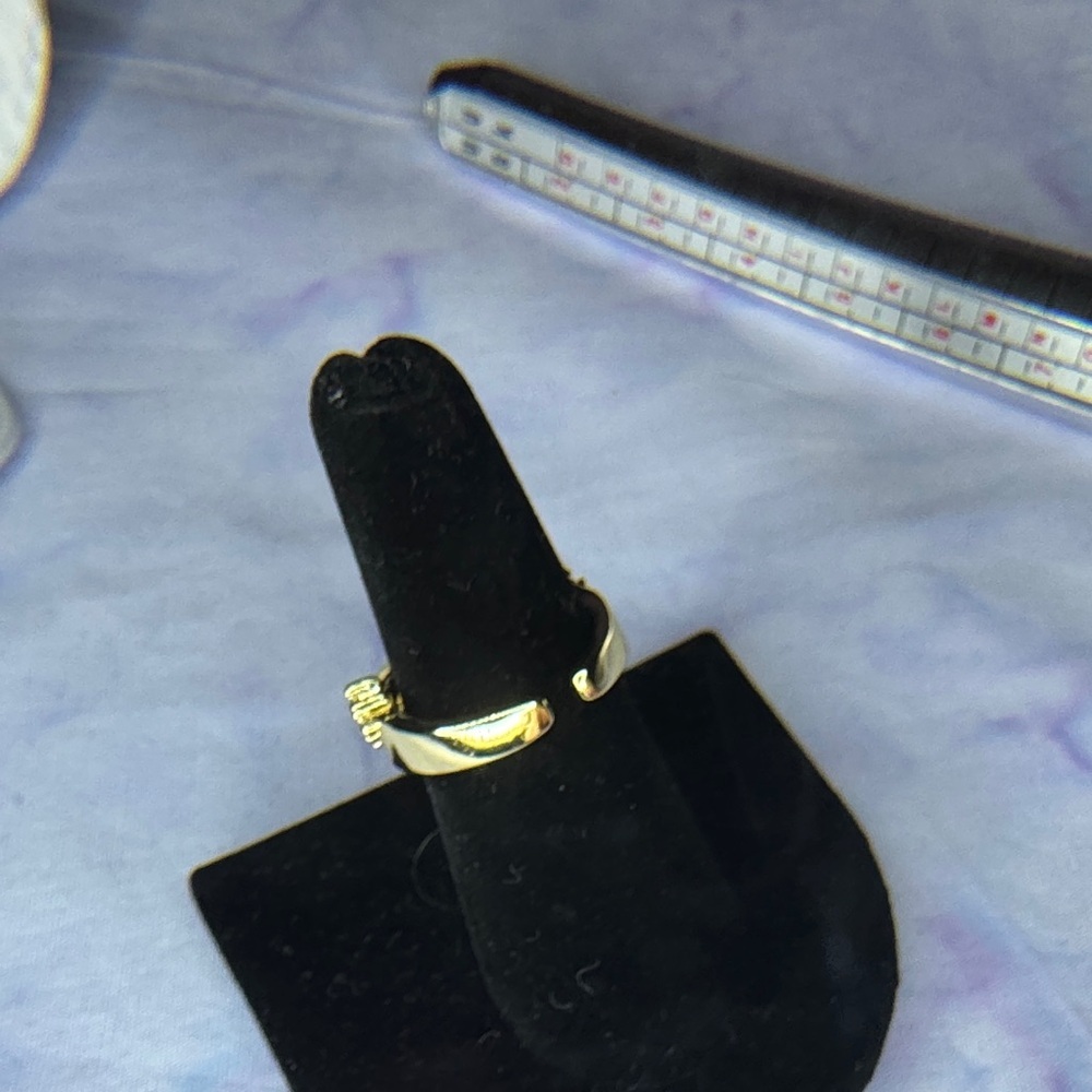 Gold-Tone Multicolor Gemstone Accent Ring - Women's Fashion Jewelry - Picture 4 of 4